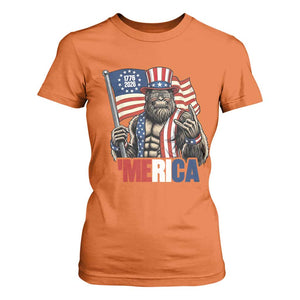 Funny Patriotic Bigfoot Merica Rock T Shirt For Women USA 250th Anniversary TS12 Orange Print Your Wear