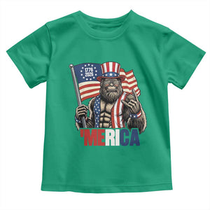 Funny Patriotic Bigfoot Merica Rock Toddler T Shirt USA 250th Anniversary TS12 Irish Green Print Your Wear