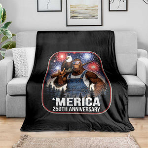 Funny Bigfoot USA 250 Years Of American Freedom Throw Blanket TS12 Print Your Wear