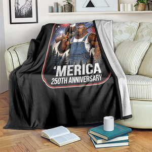 Funny Bigfoot USA 250 Years Of American Freedom Throw Blanket TS12 Print Your Wear