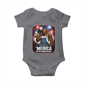 Funny Bigfoot USA 250 Years Of American Freedom Baby Onesie TS12 Charcoal Print Your Wear