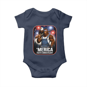 Funny Bigfoot USA 250 Years Of American Freedom Baby Onesie TS12 Navy Print Your Wear