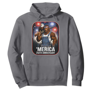 Funny Bigfoot America 250 Years Of American Freedom Hoodie TS12 Charcoal Print Your Wear