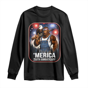 Funny Bigfoot America 250 Years Of American Freedom Long Sleeve Shirt TS12 Black Print Your Wear