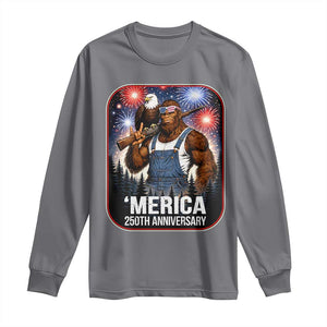 Funny Bigfoot America 250 Years Of American Freedom Long Sleeve Shirt TS12 Charcoal Print Your Wear