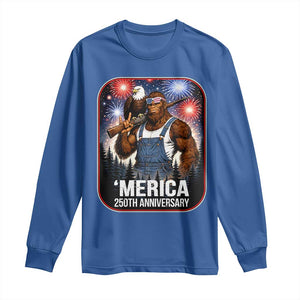 Funny Bigfoot America 250 Years Of American Freedom Long Sleeve Shirt TS12 Royal Blue Print Your Wear