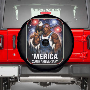 Funny Bigfoot America 250 Years Of American Freedom Spare Tire Cover TS12 Black Print Your Wear