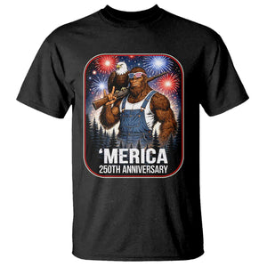 Funny Bigfoot America 250 Years Of American Freedom T Shirt TS12 Black Print Your Wear