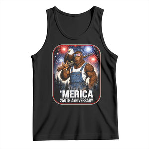 Funny Bigfoot America 250 Years Of American Freedom Tank Top TS12 Black Print Your Wear