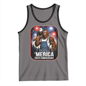 Funny Bigfoot America 250 Years Of American Freedom Tank Top TS12 Deep Heather Black Print Your Wear
