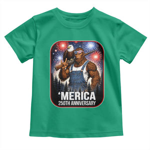 Funny Bigfoot America 250 Years Of American Freedom Toddler T Shirt TS12 Irish Green Print Your Wear