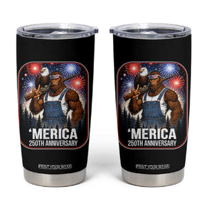 Funny Bigfoot USA 250 Years Of American Freedom Tumbler Cup TS12 Black Print Your Wear