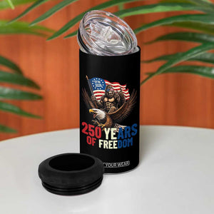 Funny Patriotic Bigfoot 4 in 1 Can Cooler Tumbler 250 Years Of American Freedom TS12 Print Your Wear