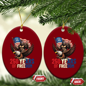 Funny Patriotic Bigfoot Ceramic Ornament 250 Years Of American Freedom TS12 Print Your Wear