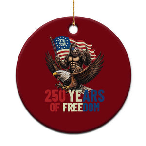 Funny Patriotic Bigfoot Ceramic Ornament 250 Years Of American Freedom TS12 1pc Red Print Your Wear
