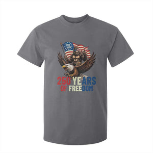 Funny Patriotic Bigfoot T Shirt For Kid 250 Years Of American Freedom TS12 Charcoal Print Your Wear