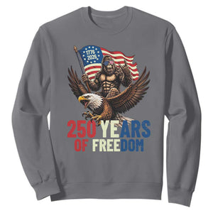 Funny Patriotic Bigfoot Sweatshirt 250 Years Of American Freedom TS12 Charcoal Print Your Wear