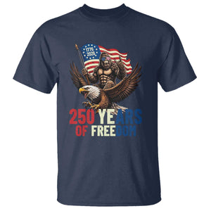 Funny Patriotic Bigfoot T Shirt 250 Years Of American Freedom TS12 Navy Print Your Wear