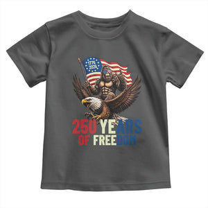 Funny Patriotic Bigfoot Toddler T Shirt 250 Years Of American Freedom TS12 Dark Heather Print Your Wear