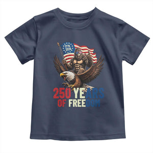 Funny Patriotic Bigfoot Toddler T Shirt 250 Years Of American Freedom TS12 Navy Print Your Wear