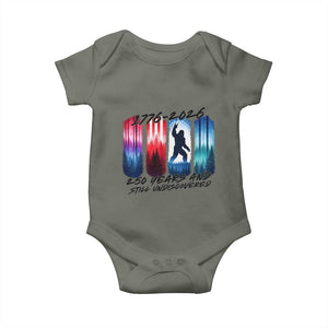 Funny Patriotic Bigfoot Baby Onesie 250 Years And Still Undiscovered TS12 Military Green Print Your Wear
