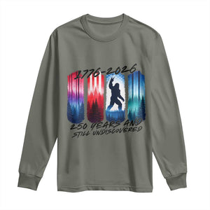 Funny Patriotic Bigfoot Long Sleeve Shirt 250 Years And Still Undiscovered TS12 Military Green Print Your Wear