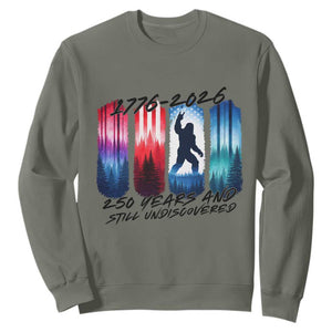 Funny Patriotic Bigfoot Sweatshirt 250 Years And Still Undiscovered TS12 Military Green Print Your Wear