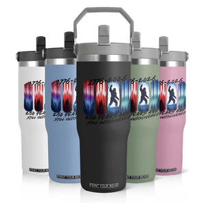 Funny Patriotic Bigfoot Flip Straw Tumbler 250 Years And Still Undiscovered TS12 Print Your Wear