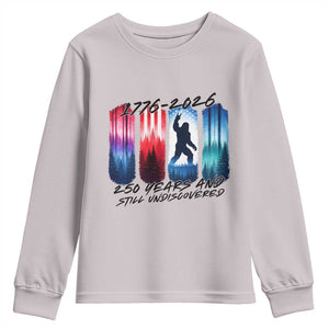 Funny Patriotic Bigfoot Youth Sweatshirt 250 Years And Still Undiscovered TS12 Ice Gray Print Your Wear