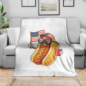 Funny Patriotic Hotdog Throw Blanket USA 250th Anniversary TS12 Print Your Wear
