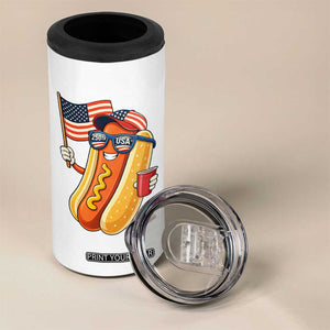 Funny Patriotic Hotdog 4 in 1 Can Cooler Tumbler USA 250th Anniversary TS12 Print Your Wear