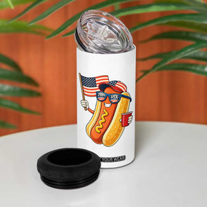 Funny Patriotic Hotdog 4 in 1 Can Cooler Tumbler USA 250th Anniversary TS12 Print Your Wear