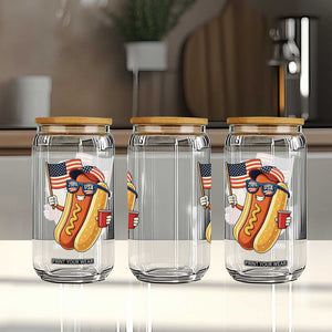Funny Patriotic Hotdog Glass Can USA 250th Anniversary TS12 Print Your Wear