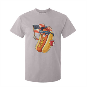 Funny Patriotic Hotdog T Shirt For Kid USA 250th Anniversary TS12 Ice Gray Print Your Wear