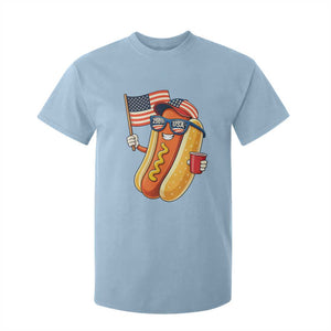 Funny Patriotic Hotdog T Shirt For Kid USA 250th Anniversary TS12 Light Blue Print Your Wear