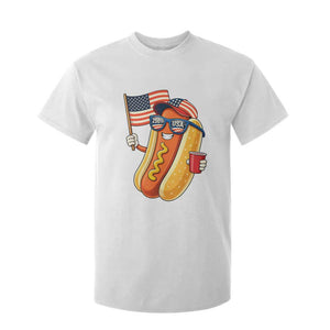 Funny Patriotic Hotdog T Shirt For Kid USA 250th Anniversary TS12 White Print Your Wear