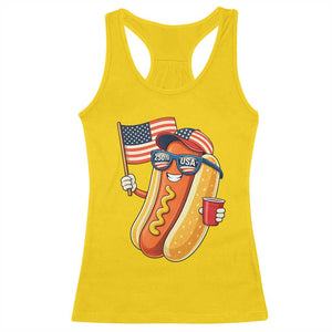 Funny Patriotic Hotdog Racerback Tank Top USA 250th Anniversary TS12 Daisy Print Your Wear