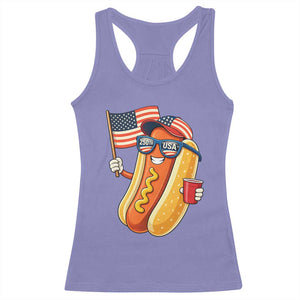 Funny Patriotic Hotdog Racerback Tank Top USA 250th Anniversary TS12 Violet Print Your Wear