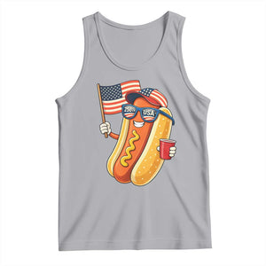 Funny Patriotic Hotdog Tank Top USA 250th Anniversary TS12 Athletic Heather Print Your Wear