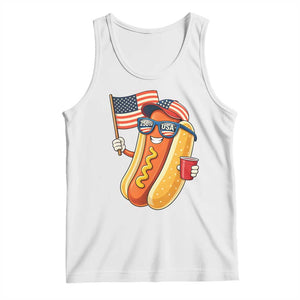 Funny Patriotic Hotdog Tank Top USA 250th Anniversary TS12 White Print Your Wear