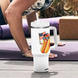 Funny Patriotic Hotdog Tumbler With Handle USA 250th Anniversary TS12 Print Your Wear