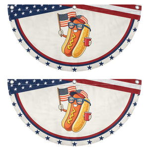 Funny Hotdog Patriotic Fan Flag USA 250th Anniversary