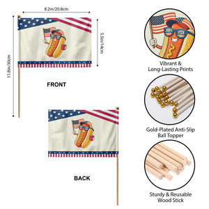 Funny Patriotic Hotdog Patriotic Handheld Flag USA 250th Anniversary TS12 Print Your Wear