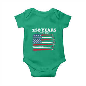 American Flag Fighter Jets Baby Onesie USA 250 Years Of Freedom TS12 Irish Green Print Your Wear