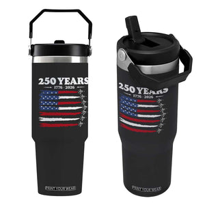 American Flag Fighter Jets Flip Straw Tumbler USA 250 Years Of Freedom TS12 One Size: 30 oz Black Print Your Wear
