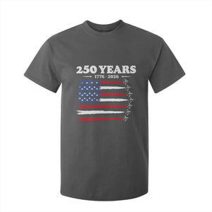 American Flag Fighter Jets T Shirt For Kid USA 250 Years Of Freedom TS12 Dark Heather Print Your Wear