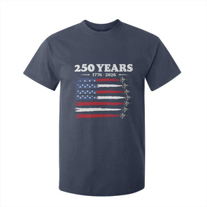 American Flag Fighter Jets T Shirt For Kid USA 250 Years Of Freedom TS12 Navy Print Your Wear