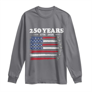 American Flag Fighter Jets Long Sleeve Shirt USA 250 Years Of Freedom TS12 Charcoal Print Your Wear