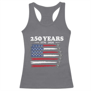 American Flag Fighter Jets Racerback Tank Top USA 250 Years Of Freedom TS12 Charcoal Print Your Wear