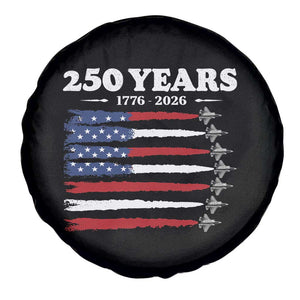 American Flag Fighter Jets Spare Tire Cover USA 250 Years Of Freedom TS12 Print Your Wear